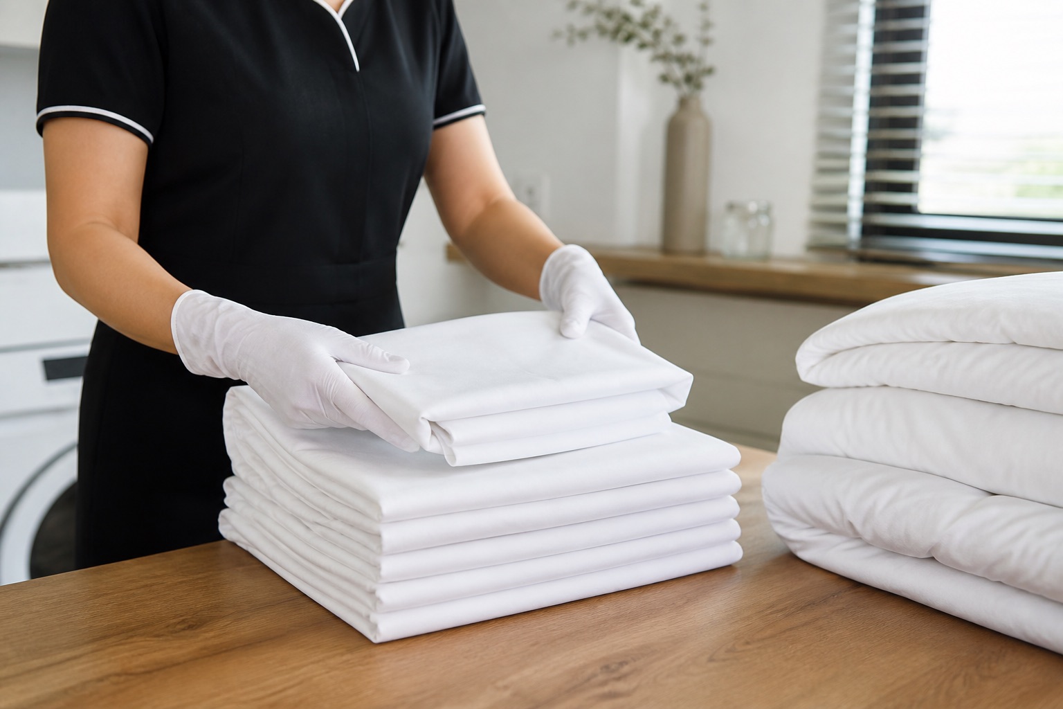 Pliage du linge de lit